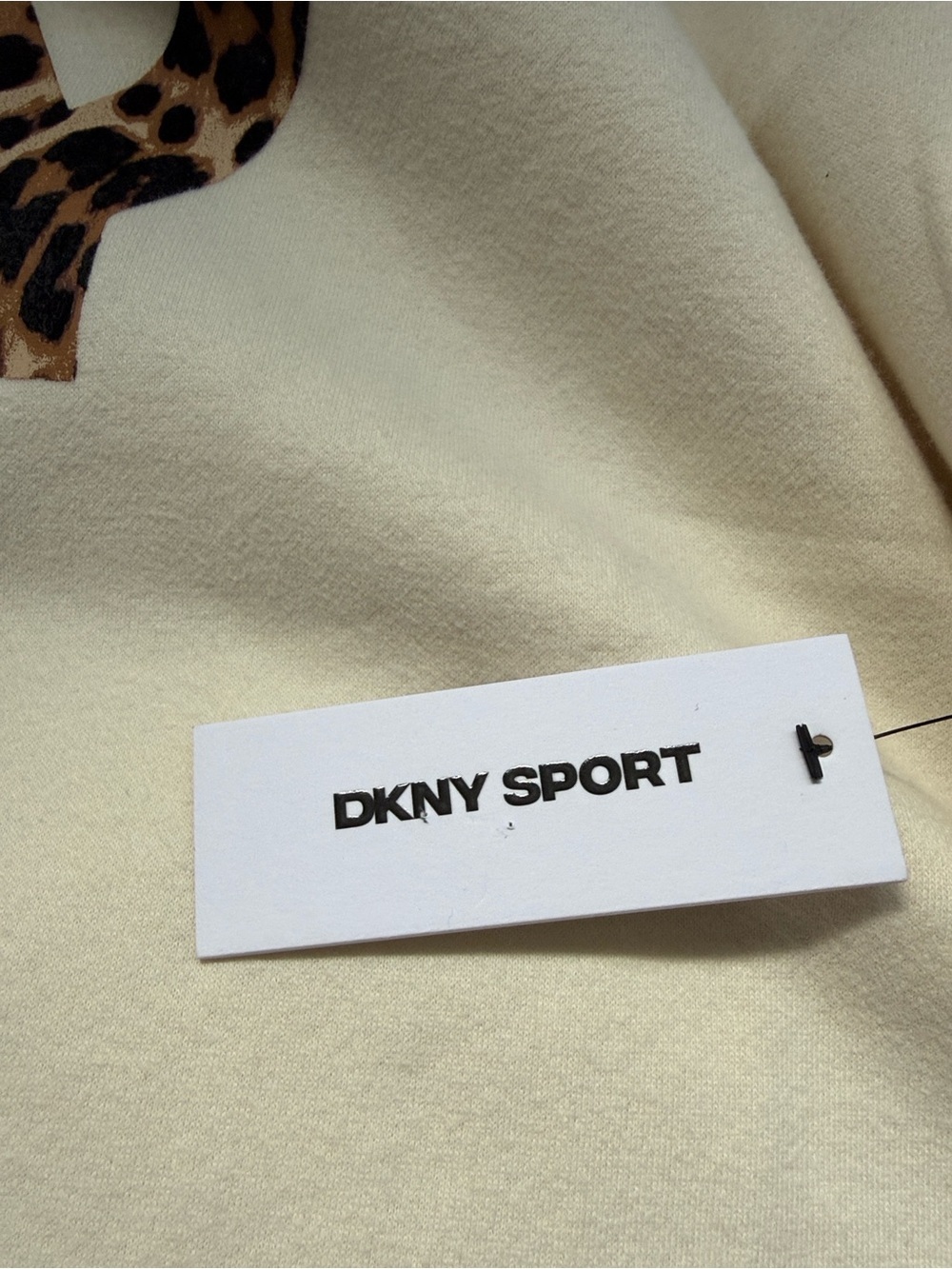 NWT DKNY s Stacked Flock Logo Crew Neck Top - Picture 7 of 8